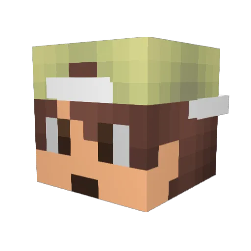 ElmotheReal Minecraft avatar head, 3D render