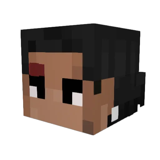 Elmu13 Minecraft avatar head, 3D render