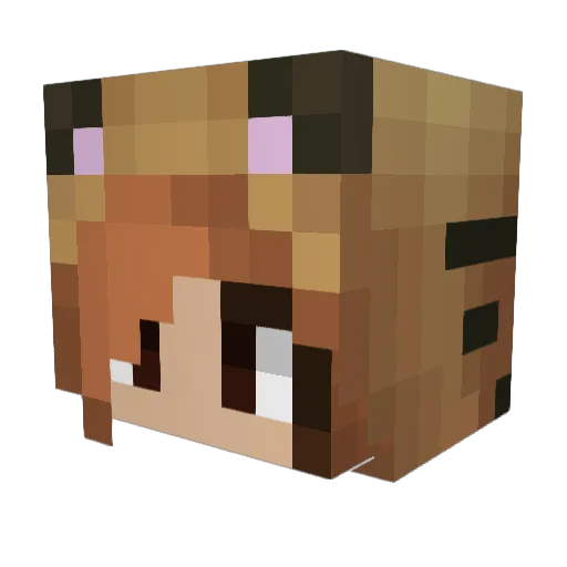 Elmux Minecraft avatar head, 3D render