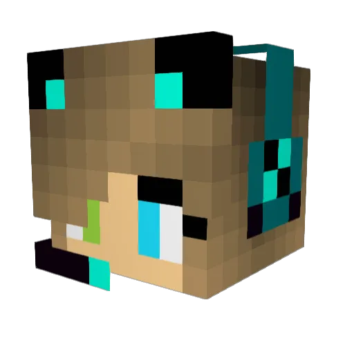 Elmyx Minecraft avatar head, 3D render