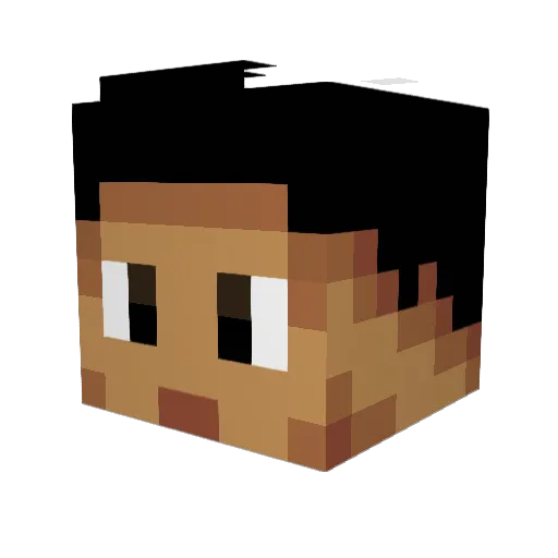 Elnine Minecraft avatar head, 3D render