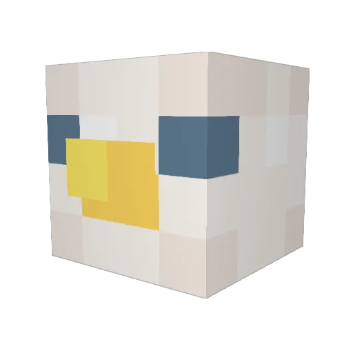 Elnobilis Minecraft avatar head, 3D render