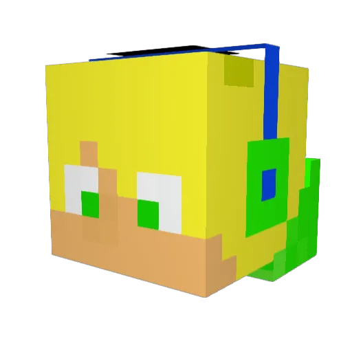 Eloc23 Minecraft avatar head, 3D render