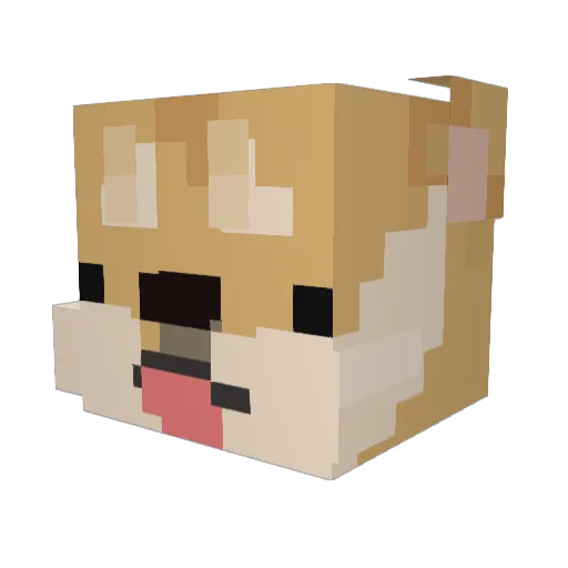 Eloloi Minecraft avatar head, 3D render