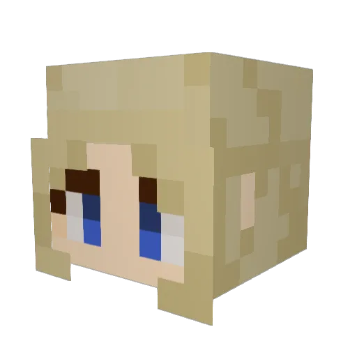 Elomy Minecraft avatar head, 3D render
