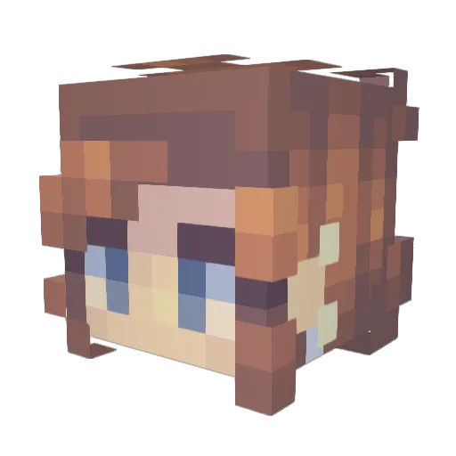 Eloninon Minecraft avatar head, 3D render