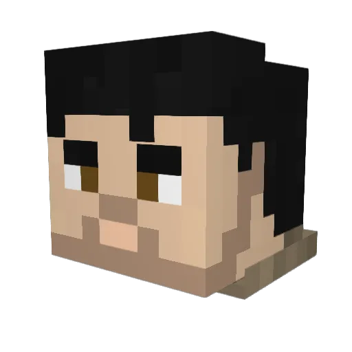 Elopes34 Minecraft avatar head, 3D render