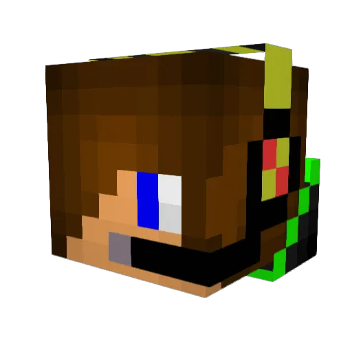 Elouje Minecraft avatar head, 3D render