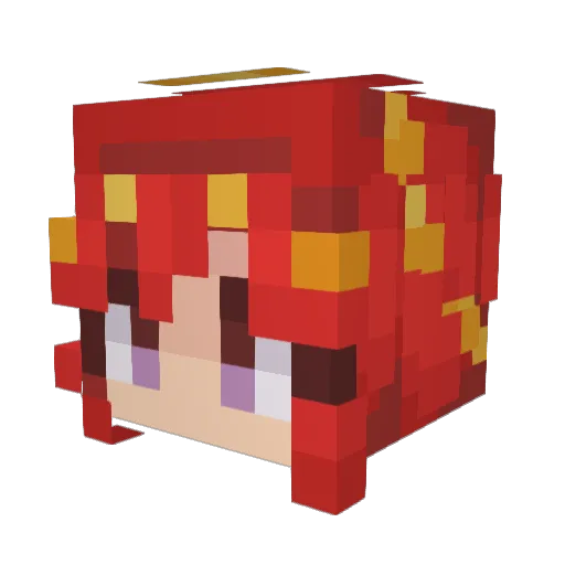 Elovira Minecraft avatar head, 3D render
