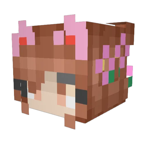 Elowem Minecraft avatar head, 3D render