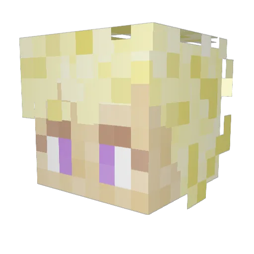 Elpeach9 Minecraft avatar head, 3D render