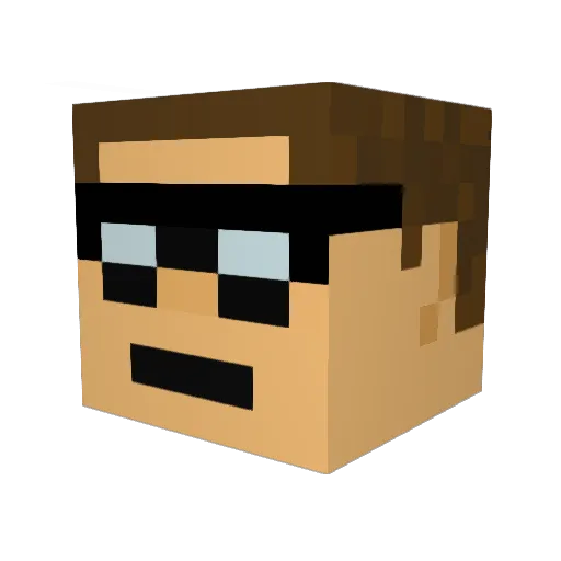 Elpeji Minecraft avatar head, 3D render