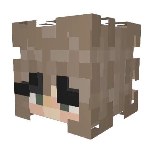 Elphilya Minecraft avatar head, 3D render