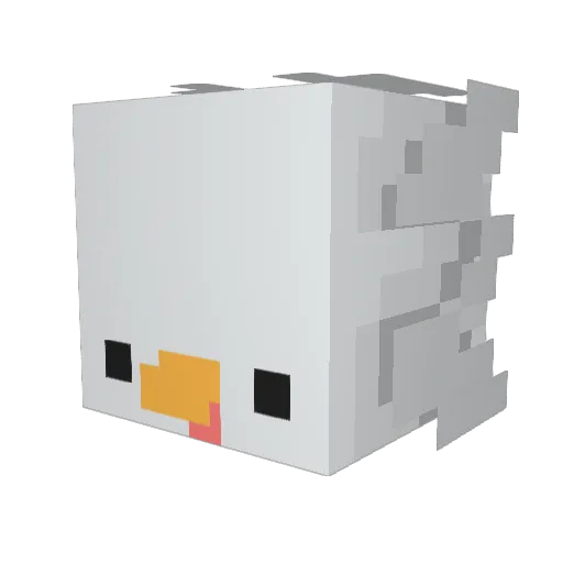 Elps Minecraft avatar head, 3D render