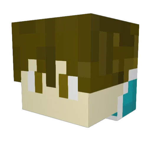Elriecho Minecraft avatar head, 3D render