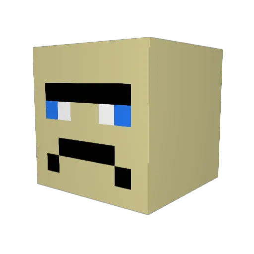 Elrumpo Minecraft avatar head, 3D render