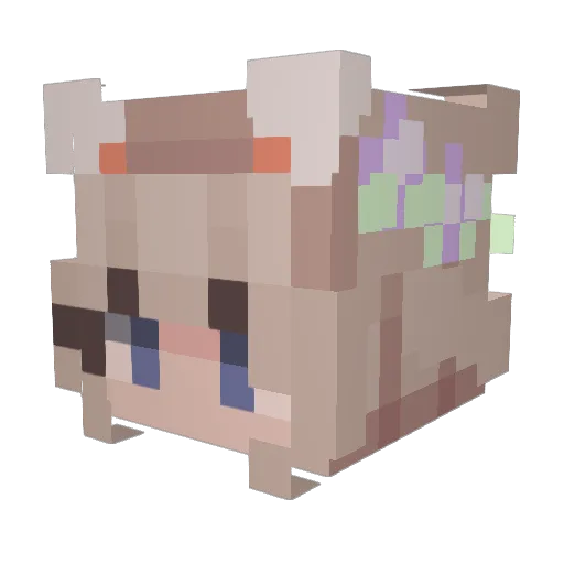 ElsaSuperstar Minecraft avatar head, 3D render