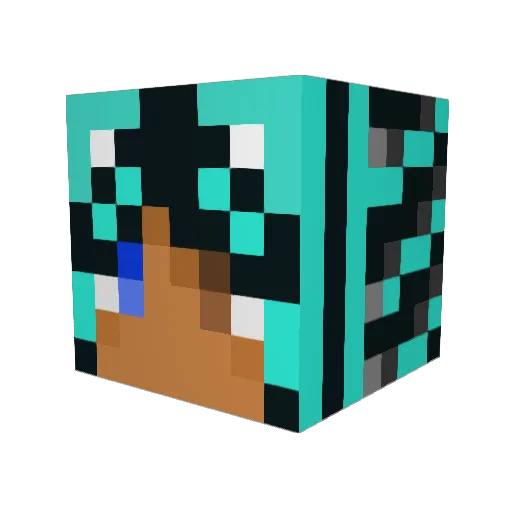 Elsa_chan Minecraft avatar head, 3D render