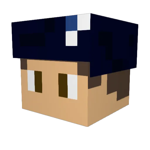 Elsaut Minecraft avatar head, 3D render