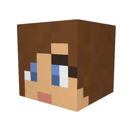 Elsbrek Minecraft avatar head, 3D render