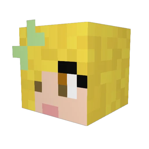 Elshell Minecraft avatar head, 3D render