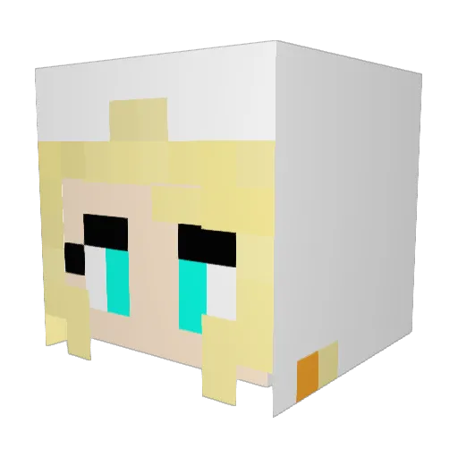Elsjee Minecraft avatar head, 3D render