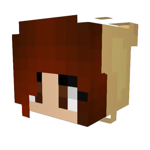 Elsliie Minecraft avatar head, 3D render