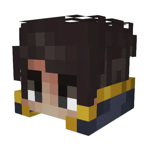 Elspanki Minecraft avatar head, 3D render