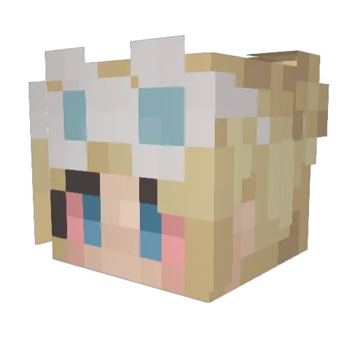 Elsuur Minecraft avatar head, 3D render