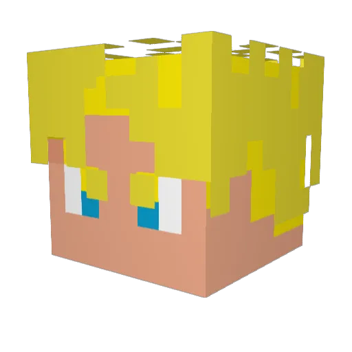 Eltarba Minecraft avatar head, 3D render
