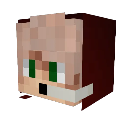 Eltrias Minecraft avatar head, 3D render