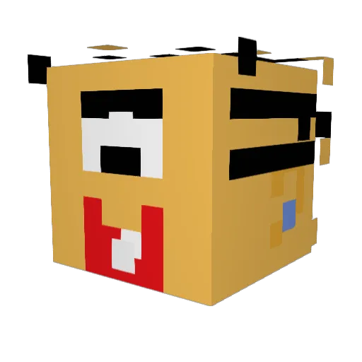 Elucin Minecraft avatar head, 3D render
