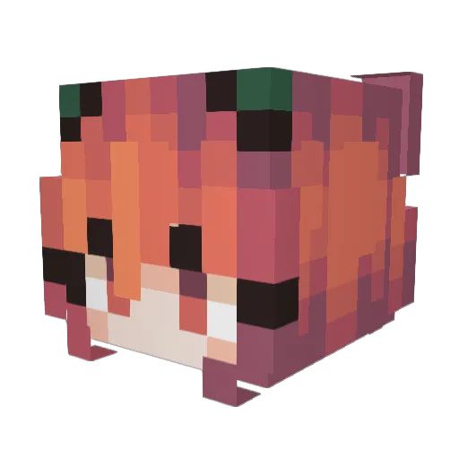 Eludya Minecraft avatar head, 3D render