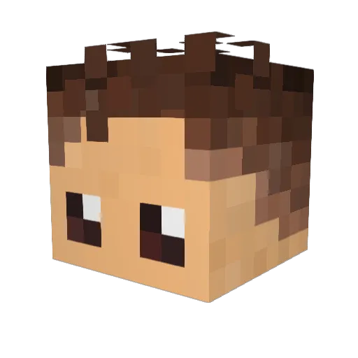 ElueT Minecraft avatar head, 3D render