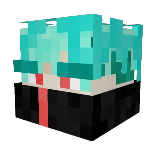 Elue_ Minecraft avatar head, 3D render