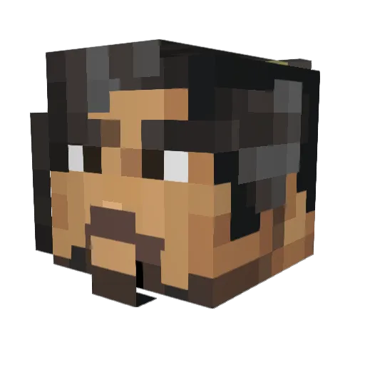 ElunaSteve Minecraft avatar head, 3D render