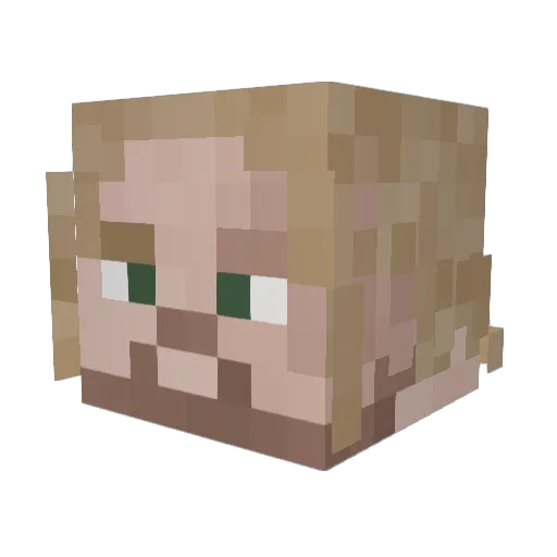 Eluran Minecraft avatar head, 3D render