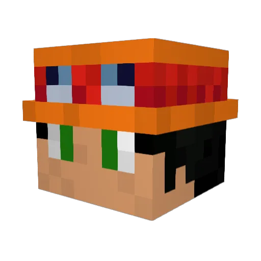 Elus13 Minecraft avatar head, 3D render