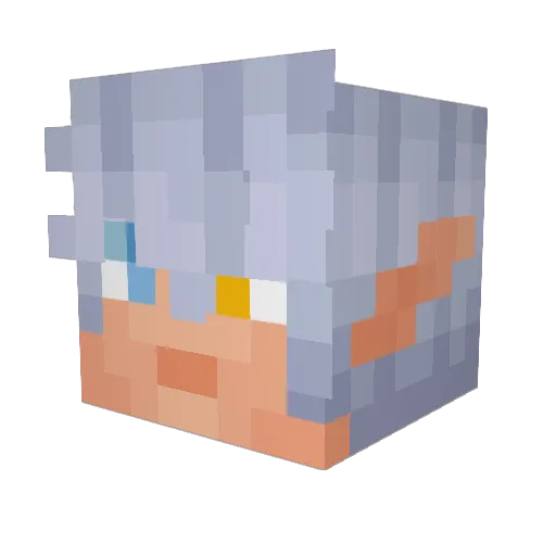 Eluvio Minecraft avatar head, 3D render