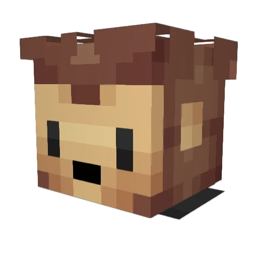 Elv1s_teck Minecraft avatar head, 3D render