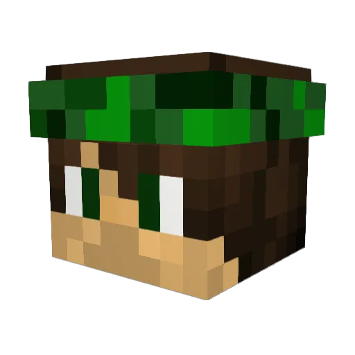 Elvalre Minecraft avatar head, 3D render