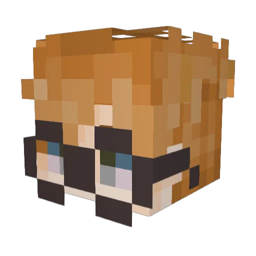 Elvaron Minecraft avatar head, 3D render