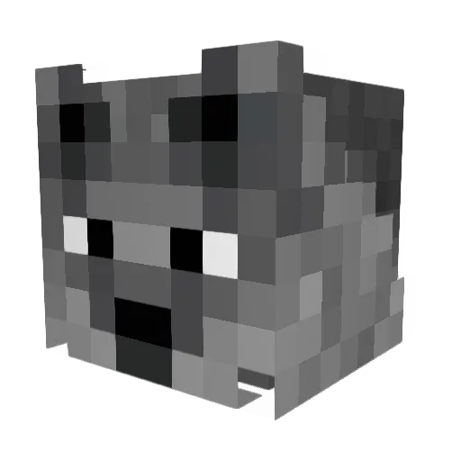 ElvenWolfe Minecraft avatar head, 3D render
