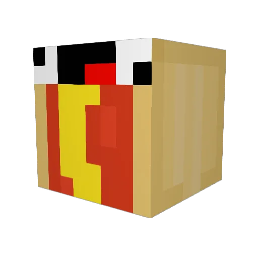 Elviax Minecraft avatar head, 3D render