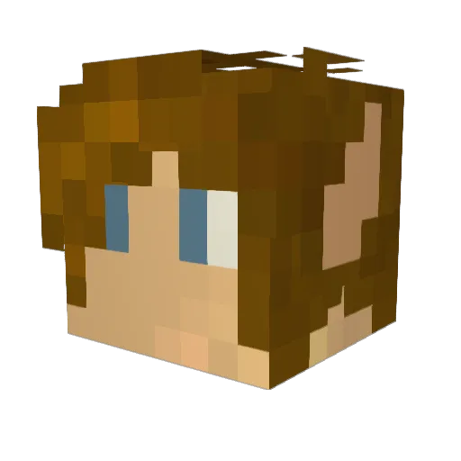 Elvier Minecraft avatar head, 3D render