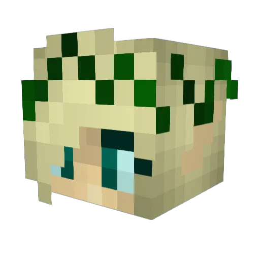 Elvikra Minecraft avatar head, 3D render