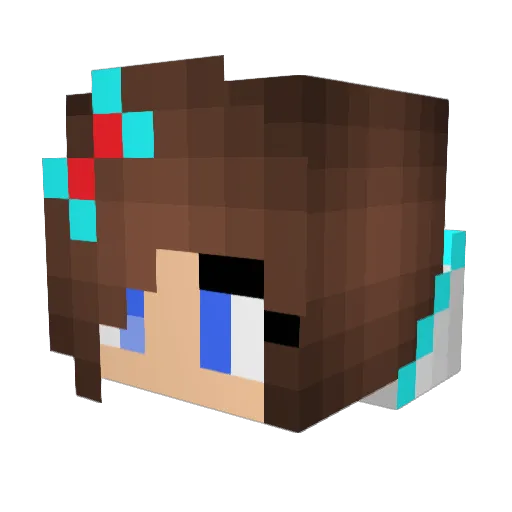 ElviraC Minecraft avatar head, 3D render