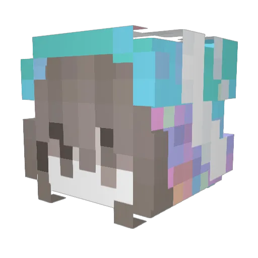 Elvre Minecraft avatar head, 3D render