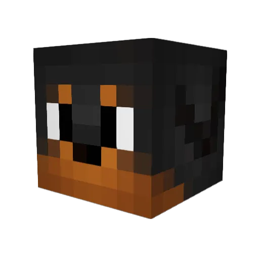 Elwedel Minecraft avatar head, 3D render