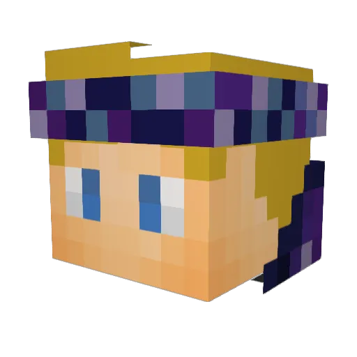 Elwor Minecraft avatar head, 3D render